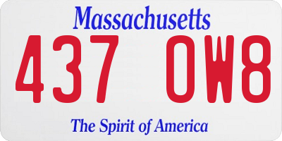 MA license plate 437OW8