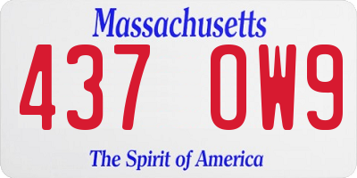 MA license plate 437OW9