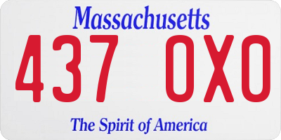 MA license plate 437OX0