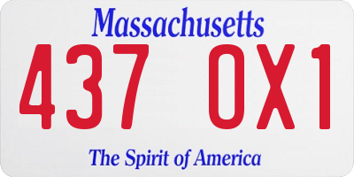 MA license plate 437OX1