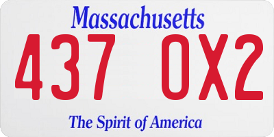 MA license plate 437OX2