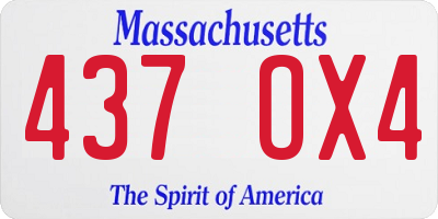 MA license plate 437OX4