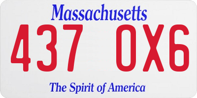 MA license plate 437OX6