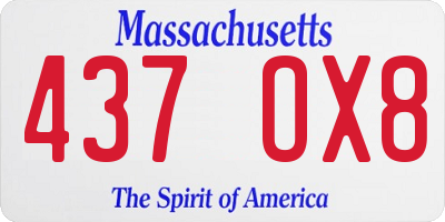 MA license plate 437OX8