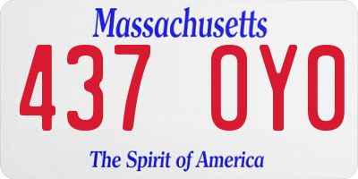 MA license plate 437OY0