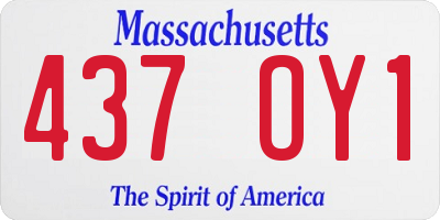 MA license plate 437OY1
