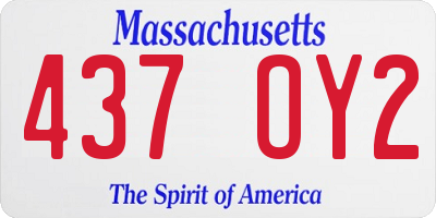 MA license plate 437OY2