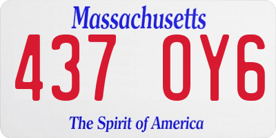 MA license plate 437OY6