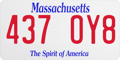 MA license plate 437OY8