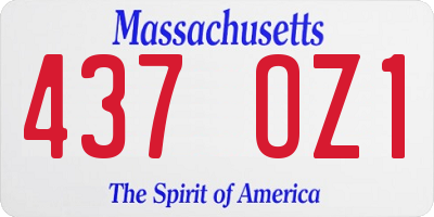 MA license plate 437OZ1