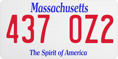 MA license plate 437OZ2