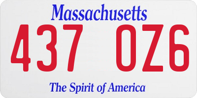 MA license plate 437OZ6