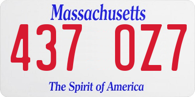MA license plate 437OZ7