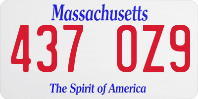 MA license plate 437OZ9