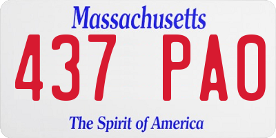 MA license plate 437PA0