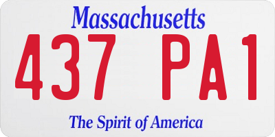 MA license plate 437PA1