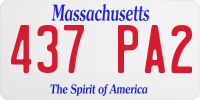 MA license plate 437PA2