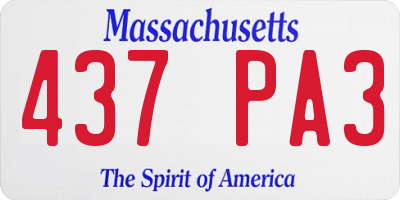 MA license plate 437PA3
