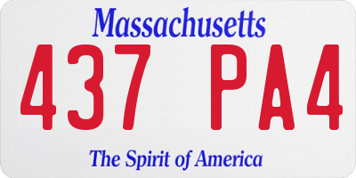 MA license plate 437PA4