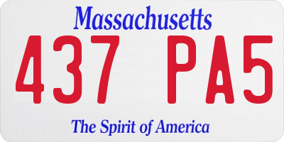 MA license plate 437PA5
