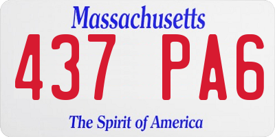 MA license plate 437PA6
