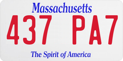 MA license plate 437PA7
