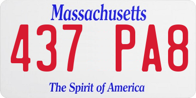 MA license plate 437PA8