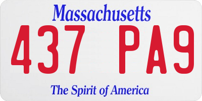 MA license plate 437PA9