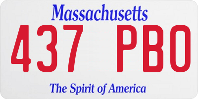 MA license plate 437PB0