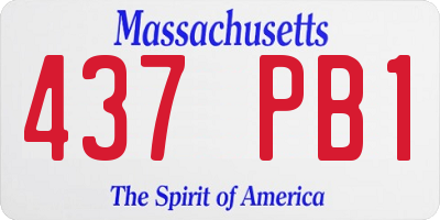 MA license plate 437PB1