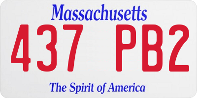 MA license plate 437PB2