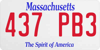 MA license plate 437PB3