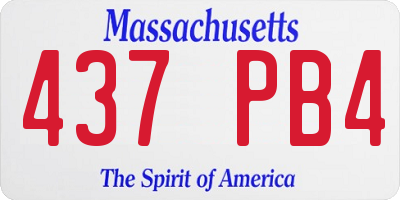 MA license plate 437PB4