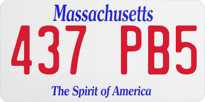 MA license plate 437PB5