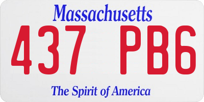 MA license plate 437PB6