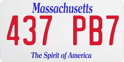 MA license plate 437PB7
