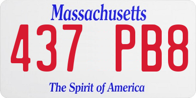 MA license plate 437PB8