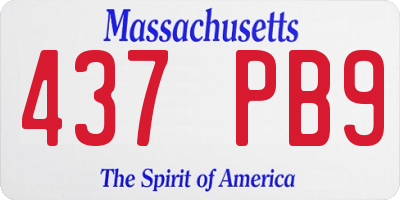 MA license plate 437PB9