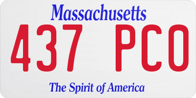 MA license plate 437PC0