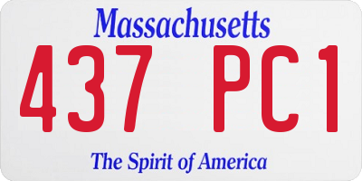 MA license plate 437PC1