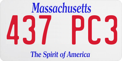 MA license plate 437PC3