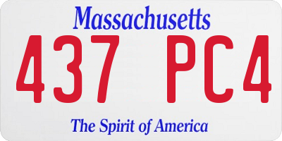 MA license plate 437PC4