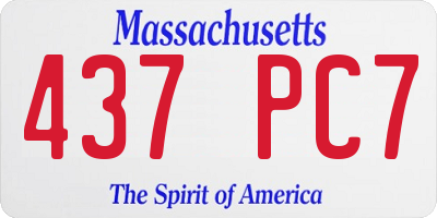 MA license plate 437PC7