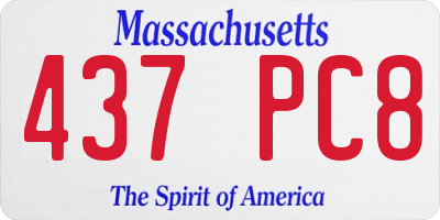 MA license plate 437PC8