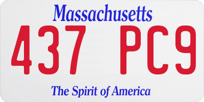 MA license plate 437PC9