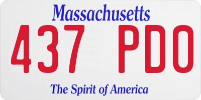 MA license plate 437PD0