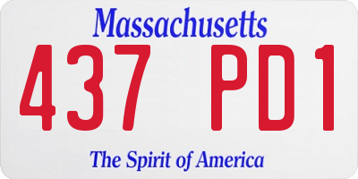 MA license plate 437PD1