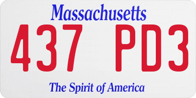 MA license plate 437PD3