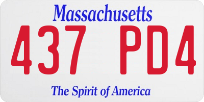 MA license plate 437PD4