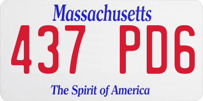 MA license plate 437PD6